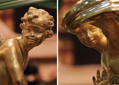 A Pair of 19th Century Italian Bronze Doré Playful Putti No. 4136