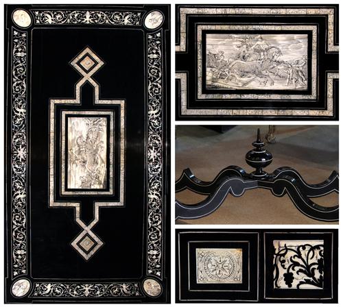A 19th Century Florentine Ebony and Inlaid Bone Salon Table 4174 A 19th Century Florentine Ebony and Inlaid Bone Salon Table 4174