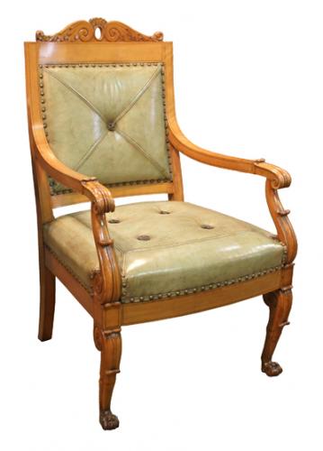 A Set of Ten French Charles X Beechwood Armchairs No. 4184