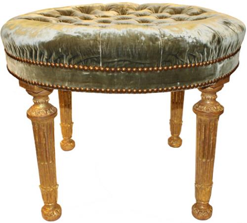 An English Palladian Four-Legged Circular Neo-Classical Bench No. 4240