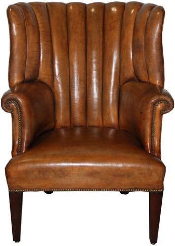 An Impressive 19th Century English Leather Library Chair No. 4237