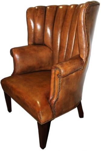 An Impressive 19th Century English Leather Library Chair No. 4237