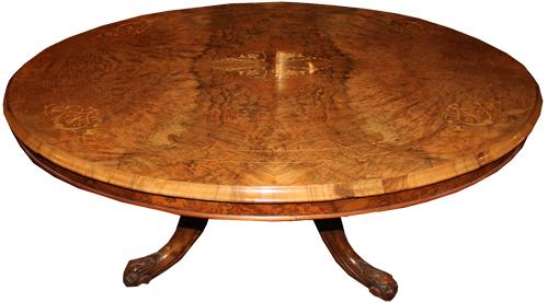 A Fine 19th Century Burl Walnut Coffee Table No. 4272