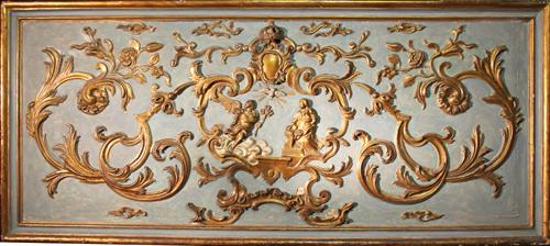 An Exquisite 18th Century French Louis XV Polychrome and Parcel-Gilt Boiserie Panel No. 4274