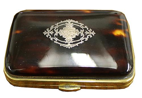 A Mid 19th Century Silver Pique Inlaid Tortoiseshell Coin Purse No. 4231