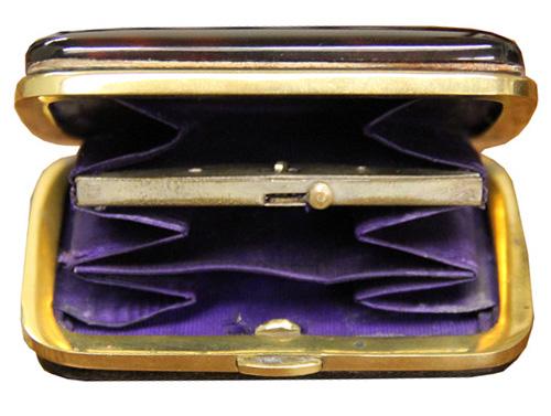 A Mid 19th Century Silver Pique Inlaid Tortoiseshell Coin Purse No. 4231