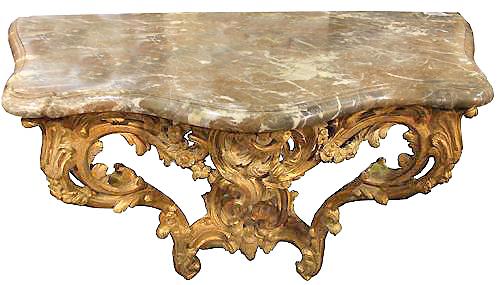 An 18th Century French Louis XV Giltwood and Breccia Marble Console No. 4312