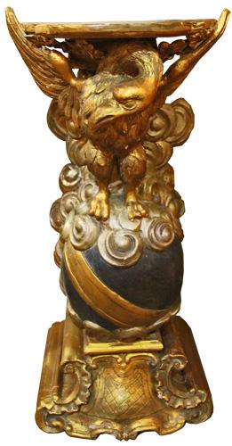 An 18th Century Venetian Parcel-Gilt, Silvered and Polychrome Pedestal No. 4168
