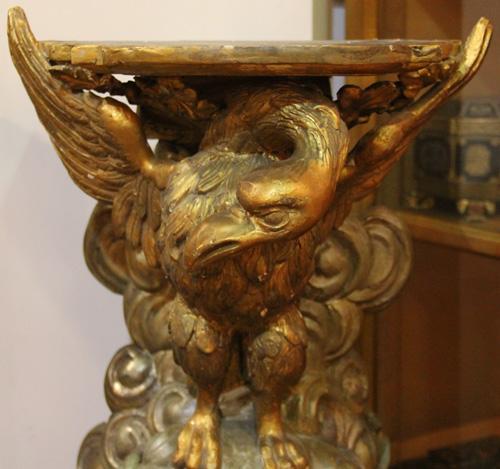 An 18th Century Venetian Parcel-Gilt, Silvered and Polychrome Pedestal No. 4168