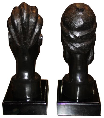 A Pair of 19th Century African Ebony Busts No. 4344