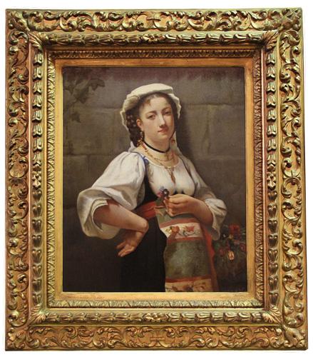 An 18th Century Italian Oil on Canvas, Entitled “Misteriosa Fanciulla” No. 4351