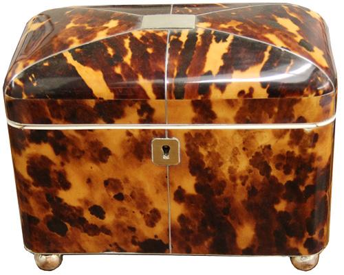 A 19th Century Diminutive Tortoiseshell Tea Caddy No. 4346