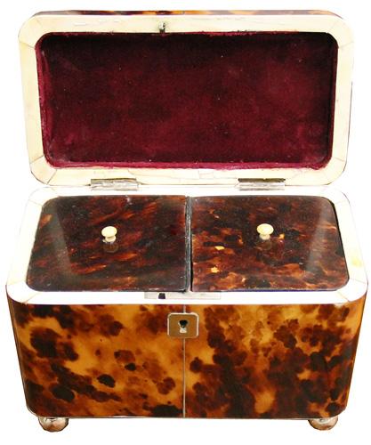 A 19th Century Diminutive Tortoiseshell Tea Caddy No. 4346