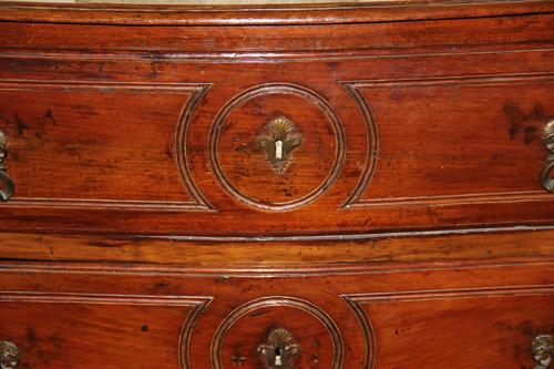 A Fine 18th Century Italian Louis XV Walnut Three Drawer Commode No. 4363