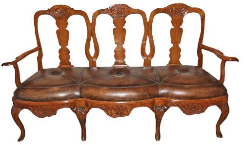 An 18th Century Dutch Queen Anne Walnut Settee No. 4166