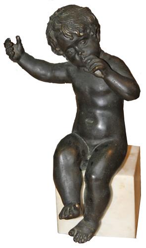 A 19th Century Italian Cast Bronze Sculpture of a Putti No. 4397