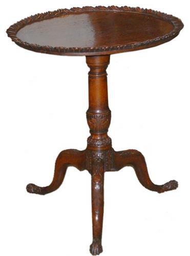 A Well-Patinated 18th Century Irish Mahogany Tilt-Top Side Table No. 2551