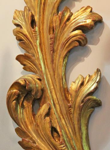 A Pair of 18th Century Italian Giltwood Wall Appliqués No. 4438