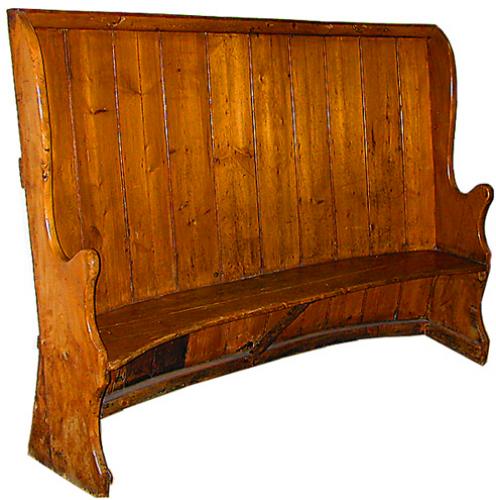An Unusual 18th Century Country French Pine Monk’s Bench No. 632