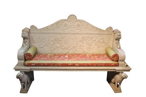 An 19th Century Italian Carrara Marble Garden Bench No. 236