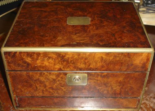 A 19th Century Burl Walnut Fitted Beauty Case No. 296