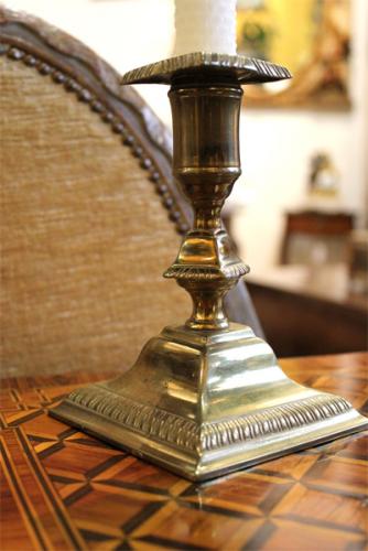 An Elegant Pair of English Brass Candlesticks No. 83