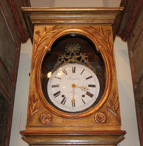 An 18th Century Normandy Polychrome and Parcel-Gilt Ashwood French Tall Case Clock No. 783