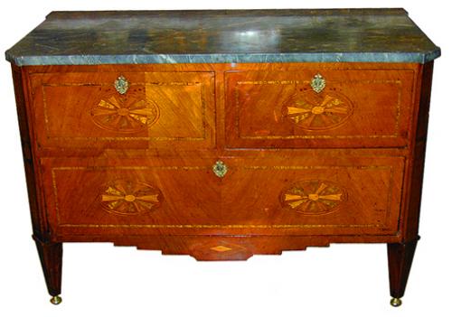 A Continental Cherry Wood Three Drawer Commode No. 1839