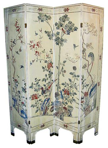 A Pair of 19th Century Four-Panel Oriental Screens No. 504