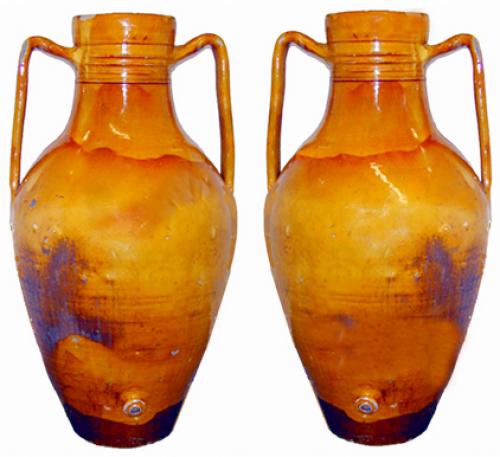 A Pair of Boldly Scaled Italian Olio Earthenware Amphorae No. 2291