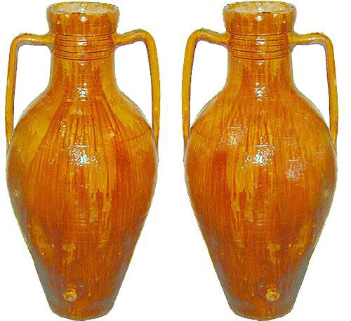 A Pair of Unusually Large Italian Olio Earthenware Amphorae No. 2290