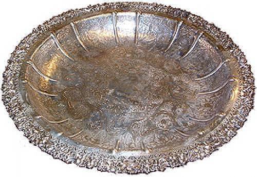 A 19th Century Circular Silvered Serving Platter No. 2515