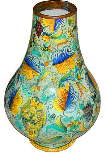 A Rare and Unusually Large 19th Century Becco Aperto Majolica Urn No. 2188