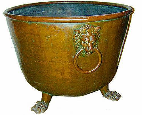 A Palazzo-Scaled 17th Century Italian Copper Cauldron/Jardinière No. 2126