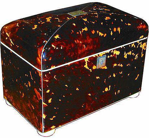 A 19th Century English Regency Tortoiseshell Tea Caddy No. 2082