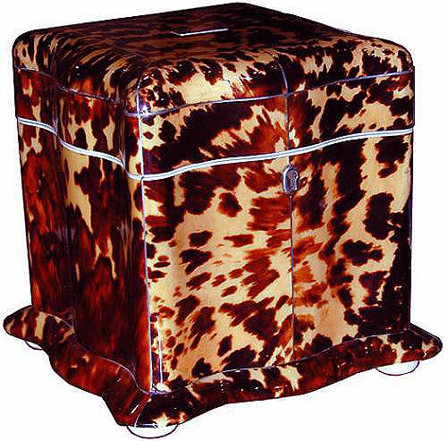 A Rare English Serpentine Tortoiseshell Tea Caddy No. 2057