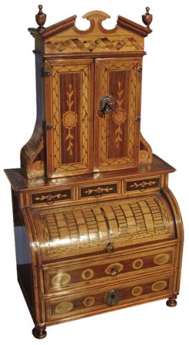 A Rare 18th Century Italian Miniature Mechanique Secretaire No. 2001