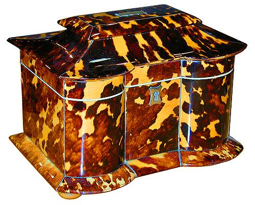 An English 19th Century Tortoiseshell Tea Caddy No. 1911