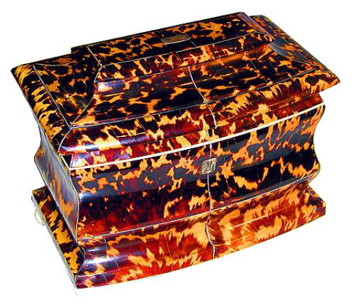 A 19th Century English Regency Tortoiseshell Tea Caddy No. 1616