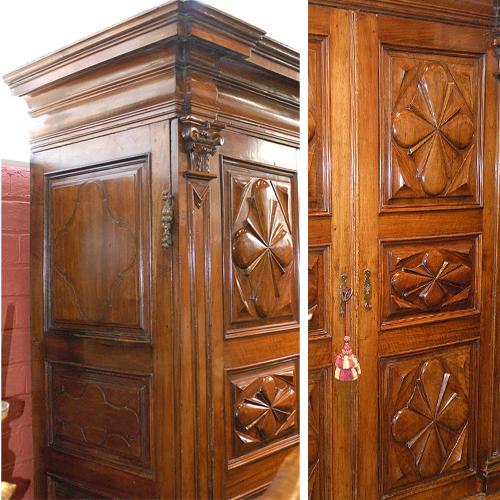 A Rare 17th Century Italian Walnut Armoire 1410