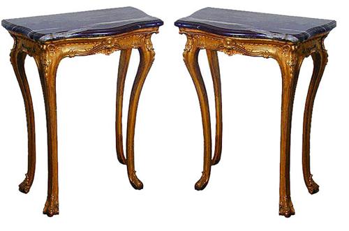 A Pair of Exceptionally Rare Sized 19th Century Sicilian Giltwood Consoles No. 540