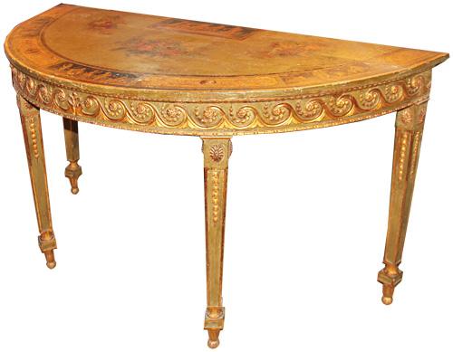 An Exquisite 18th Century Continental Demilune Console No. 365