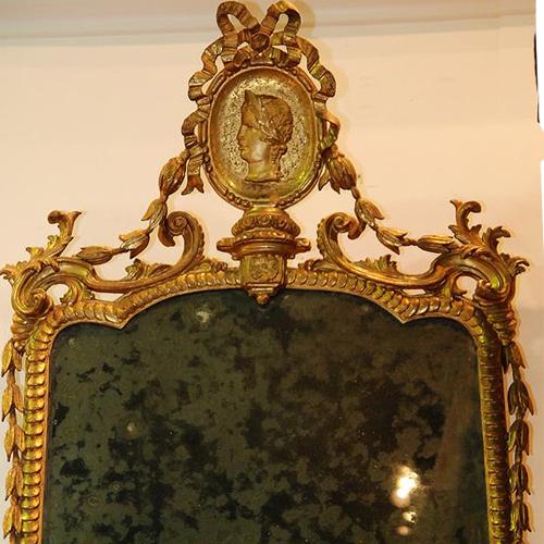 A Transitional and Refined 18th Century Luccan Giltwood Pier Glass Mirror No. 2362