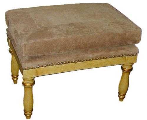 A Handsome 19th Century Polychrome and Parcel-Gilt Italian Ottoman No. 2301