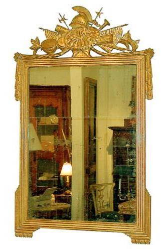 A Fine 18th Century French Louis XVI Giltwood Trophy Mirror No. 994