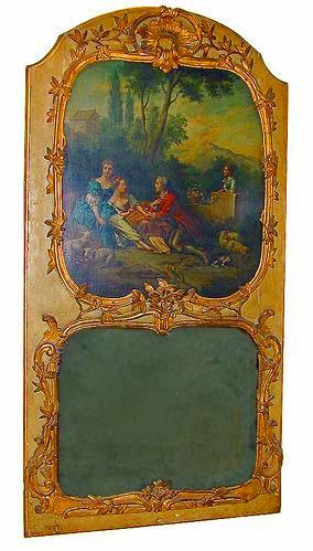 An Extremely Rare 18th Century French Louis XV Trumeau Mirror No. 76