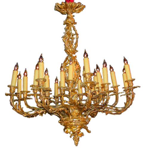 A 19th Century French Gilt Bronze Twenty-Four Light Rococo Chandelier No. 1812