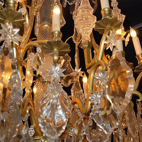 A 19th Century Italian Louis XV Style Gilt-Bronze Sixteen- Light Crystal Chandelier No. 1320