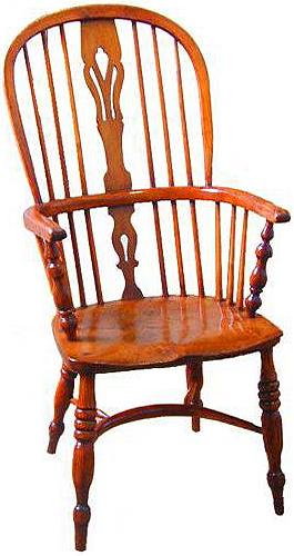 A Harlequin Set of Four Fine 18th Century English Elmwood Windsor Chairs No. 2320