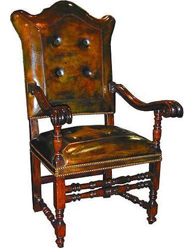 An Impressive Pair of 17th Century Italian Baroque Walnut Armchairs No. 2062